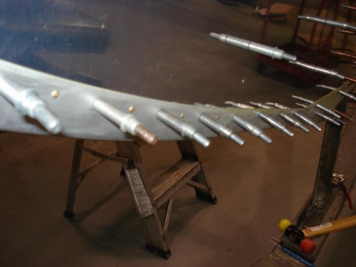 Riveting the leading edge.