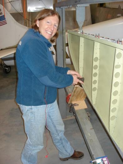 Bucking back side of top skin.