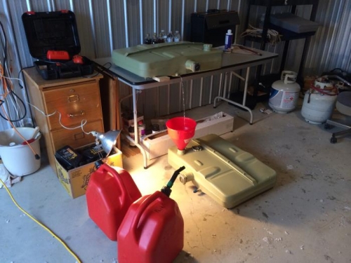 Moving fuel to right tank for test.