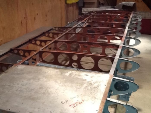 Bottom of fuel tank bay.