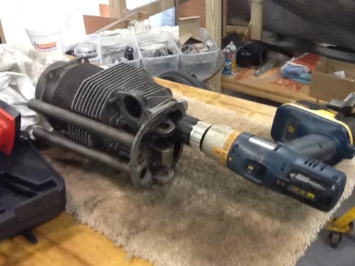 Valve lapping setup.