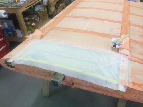 Gluing on the patch.