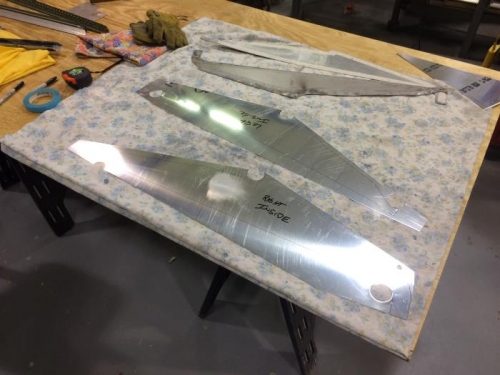 Door post skins in process.