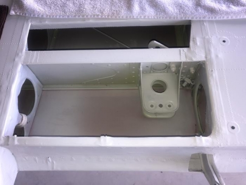 Left wing aileron bellcrank bracket.