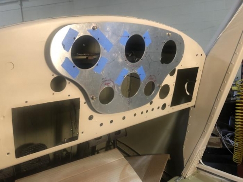 Instrument panel test fit.