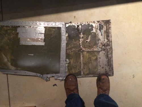 Belly skin facing forward.