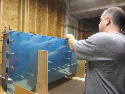 Flange holes complete (marked with tape)