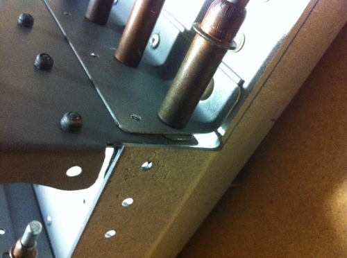 Shim fitted (held with cleco 's