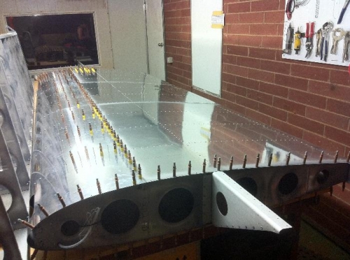 Main upper skin partially fitted