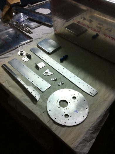 Anti rotation bracket and brackets drilled off for assembly.