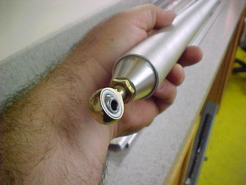 Aileron push rod fitted with rod end