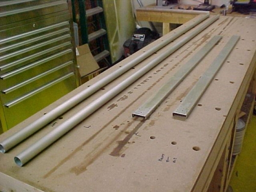 Push rods and aileron spars ready to prime