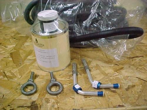 Delivery from Van's: Tie down bolts, Pro-seal, 50' nylon conduit, & 2 tank pick-ups