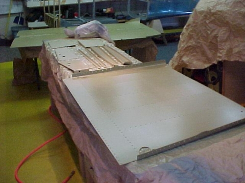 Skins and arm rests are primed green with Azko Epoxy Primer