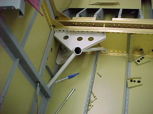 The right landing gear mount in place ready to bolt