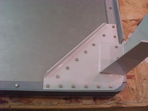 This is the bottom of the firewall showing one of the weldments all riveted in