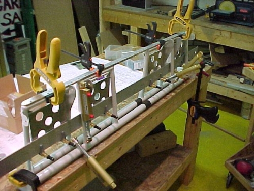 The rudder pedals are clamped in line, the the brakes are clamped in line....