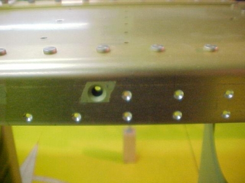Countersunk holes in main spar