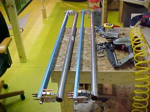 Aileron frames w/ stainless steel counterbalance tubes.