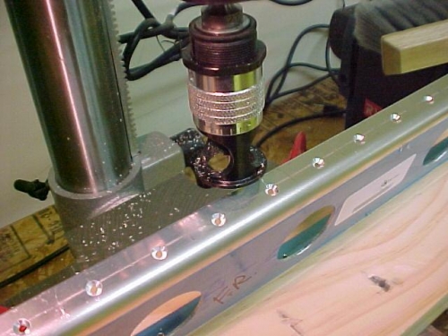 Countersink cage attached to drill press