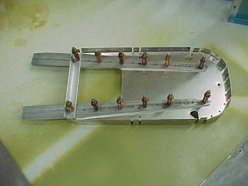 The F-711 bulkhead assembled and ready to deburr