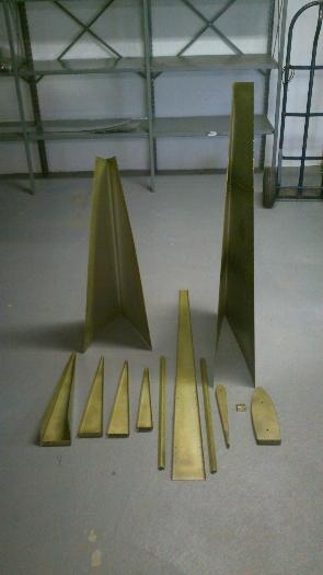 Rudder parts ready for riveting