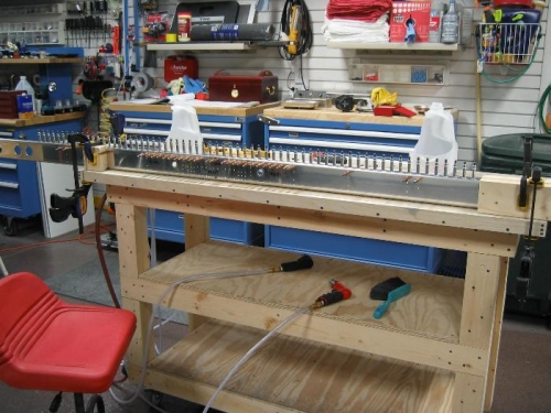 Front Spar Assembly Clamped to Workbench