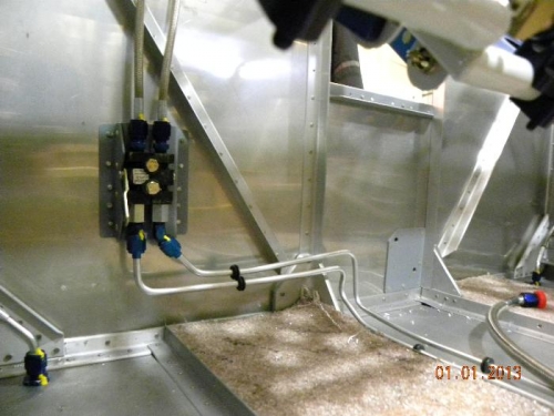 Brake lines routed through the Matco Parking brake valve