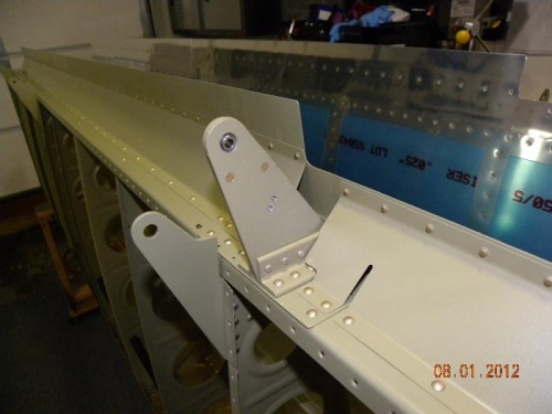 Aileron / Flap transition, fairings riveted in place