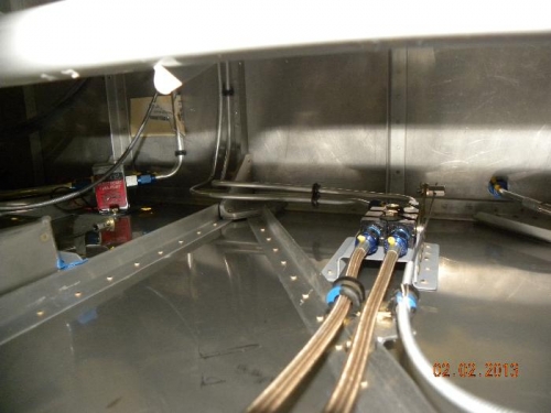 Parking brake control rod to far right, heat b-nut to far left