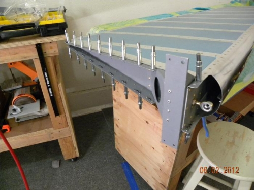 Nutplates drilled and cleco'd in place