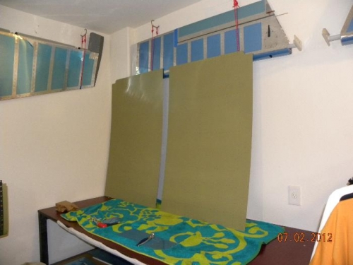 Two (of several) skins primed and curing