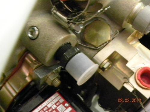 Steel AN fitting at oil cooler line