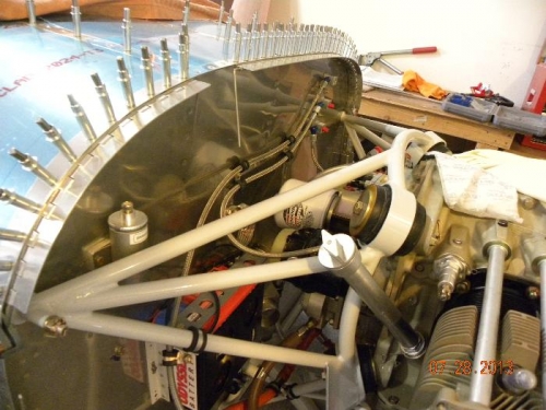 Top cowl hinges (for cowl fasteners drilled and cleco'd in place