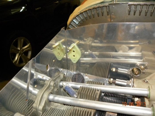 Plug wire grommets installed at rear baffles.  Shown on front for clarity