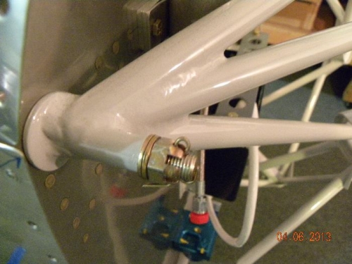 Had to use two washers under each castle nut to engage cotter pin