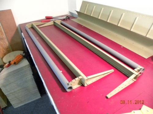 Aileron Skeletons assembled and riveted.