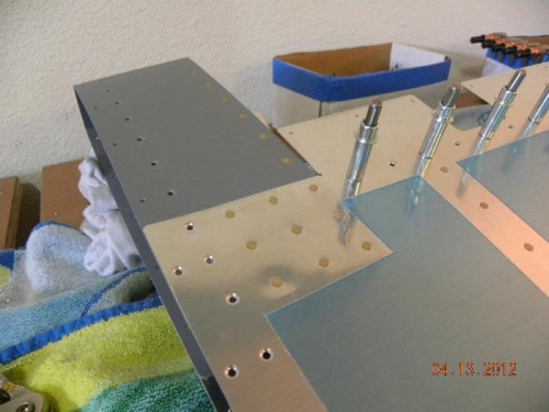 Joining skin to Counterbalance skin (top leading edge od rudder)