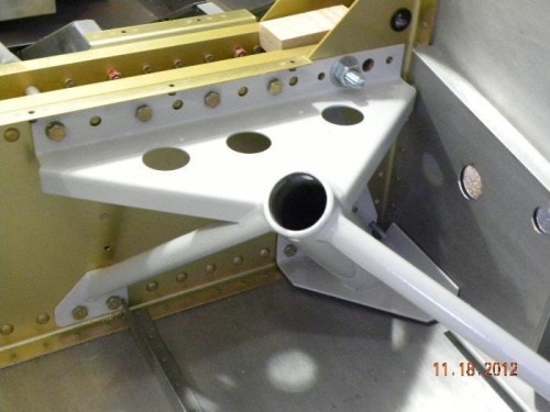landing gear bracket bolted in place for drilling