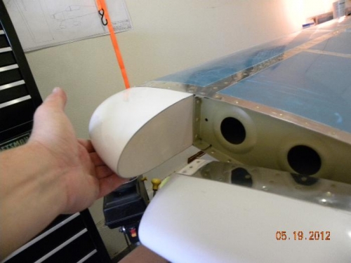 Aft side of tip filled and sanded, fit into place