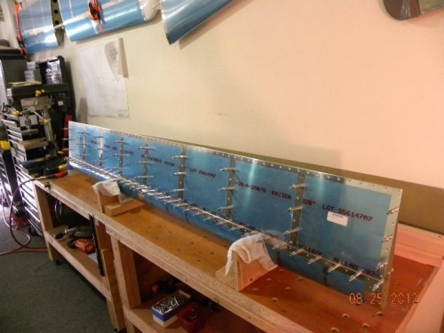 Left Flap in cradle jig for riveting main spar