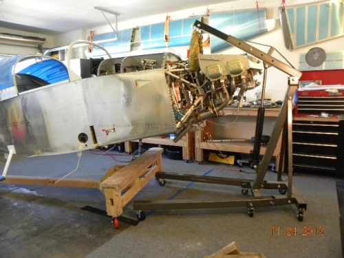 Cherry picker maxed against at front baffle