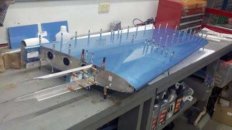 Left HS spar reinforcement angles  Cleco'd in.