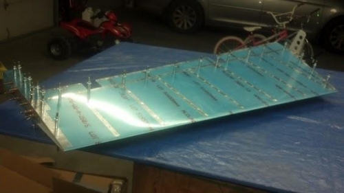 Right skin clecoed onto understructure and drilled out to spec