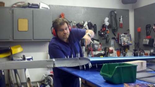 Me riveting the skin on the Left HS