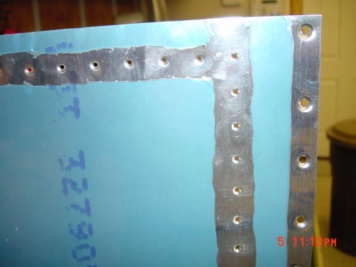 Rivet and screw holes dimpled