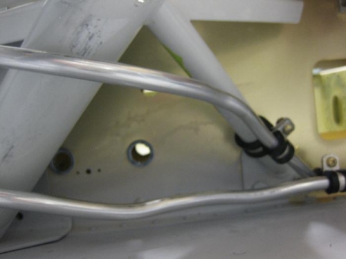 Rudder cable hole clear