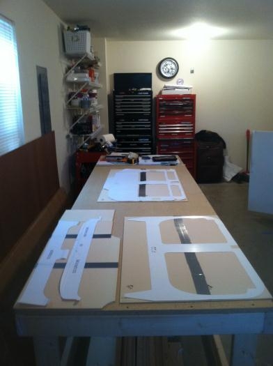 Templates Layed out on Foam