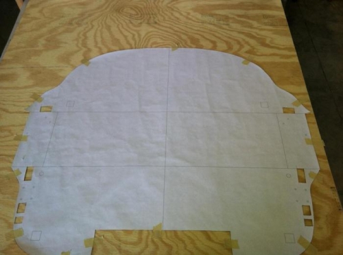 Paper Template Taped to Plywood