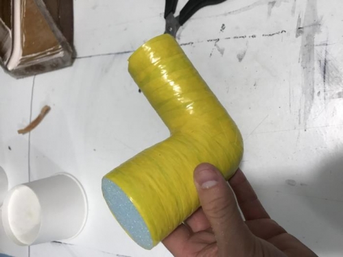 Air filter box tube wrapped in tape